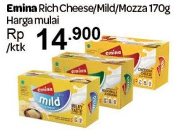 Promo Harga EMINA Cheddar Cheese Cheddar, Mild, Mozza 170 gr - Carrefour
