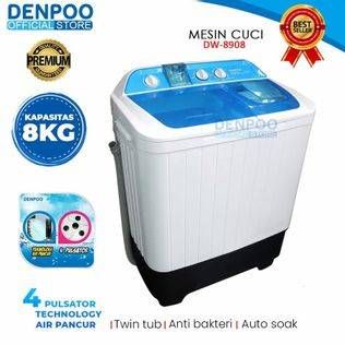 Promo Harga Denpoo DW-8908 Mesin Cuci 2 Tabung  - Shopee