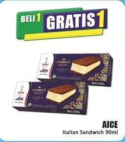 Promo Harga Aice Ice Cream Sandwich Biscuit 90 ml - Hari Hari