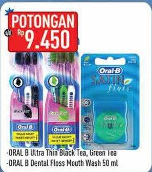 Promo Harga ORAL B Toothbrush Ultrathin Compact Soft/Dental Floss  - Hypermart