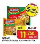 Promo Harga INDOMIE Mi Kuah Soto Padang, Soto Lamongan per 5 pcs - Superindo