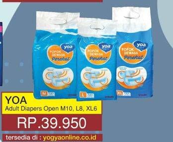 Promo Harga YOA Adult Diapers M10, L8, XL6  - Yogya