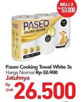 Promo Harga PASEO Calorie Absorbs Cooking Towel 3 roll - Carrefour