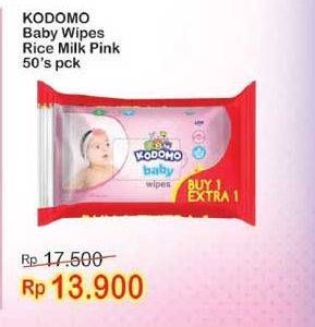 Promo Harga KODOMO Baby Wipes Ricemilk Pink 50 pcs - Indomaret