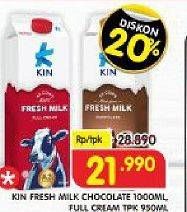 Promo Harga KIN Fresh Milk Chocolate, Full Cream 1000 ml - Superindo