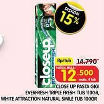 Promo Harga Close Up Pasta Gigi Everfresh Menthol Fresh 110 gr - Superindo
