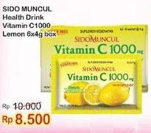 Promo Harga SIDO MUNCUL Vitamin C 1000mg Lemon per 6 sachet 4 gr - Indomaret
