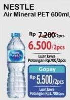 Promo Harga Nestle Pure Life Air Mineral 600 ml - Alfamart