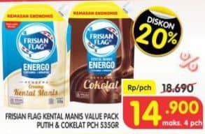 Promo Harga Frisian Flag Susu Kental Manis Putih, Cokelat 535 gr - Superindo