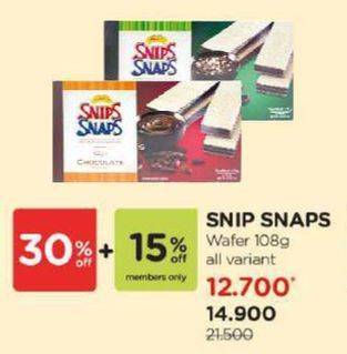 Promo Harga SNIPS SNAP Chocolate Wafer All Variants 108 gr - Watsons