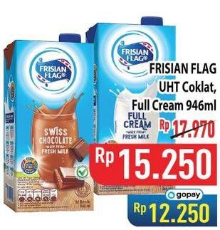 Harga Frisian Flag Susu UHT Purefarm Full Cream, Swiss Chocolate 946 ml di Hypermart