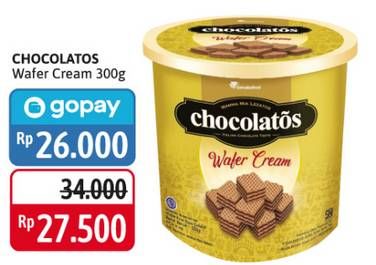 Promo Harga HOLLANDA Chocolatos Wafer Wafer Cream 300 gr - Alfamidi