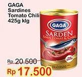 Promo Harga GAGA Sardines In Tomato Sauce Chilli/ Tomat Dan Cabe 425 gr - Indomaret