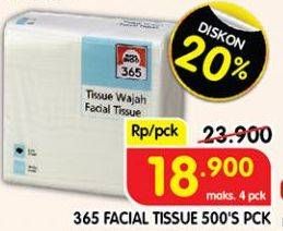 Promo Harga 365 Facial Tissue 500 sheet - Superindo