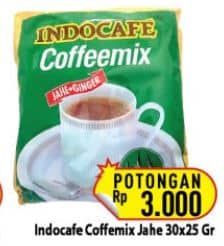 Promo Harga Indocafe Coffeemix Jahe per 30 sachet 20 gr - Hypermart