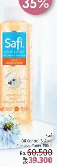 Promo Harga SAFI White Expert 2 in 1 Cleanser & Toner 150 ml - LotteMart