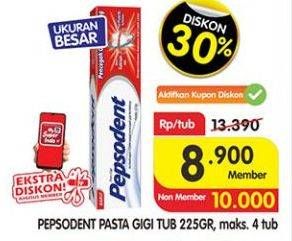 Promo Harga PEPSODENT Pasta Gigi Pencegah Gigi Berlubang 225 gr - Superindo