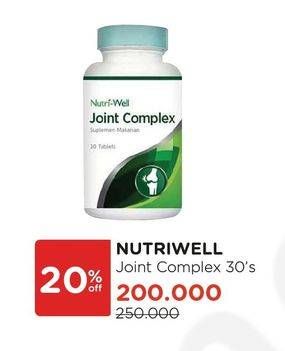 Promo Harga NUTRIWELL Joint Complex 30 pcs - Watsons