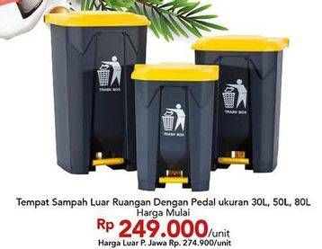 Promo Harga Tempat Sampah Luar Ruangan dengan Pedal 30 ltr - Carrefour