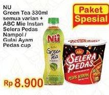 Promo Harga NU GREEN TEA Minuman Teh 330ml + ABC Selera Pedas Cup  - Indomaret