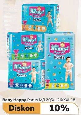 Promo Harga Baby Happy Body Fit Pants XL26, XXL18, L20, M20 18 pcs - Carrefour