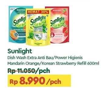 Promo Harga Sunlight Pencuci Piring Anti Bau With Daun Mint, Mandarin Orange, Korean Strawberry 560 ml - TIP TOP