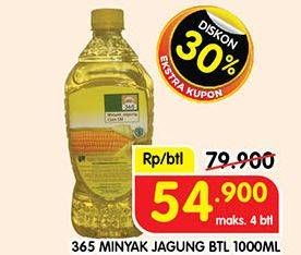 Promo Harga 365 Minyak Jagung 1000 ml - Superindo