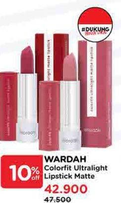 Promo Harga Wardah Colorfit Ultralight Matte Lipstick 3 gr - Watsons