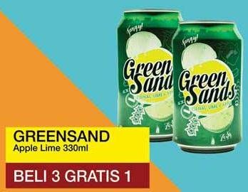 Promo Harga GREEN SANDS Minuman Soda Lime Apple 330 ml - Yogya