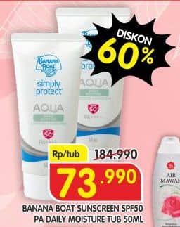 Promo Harga Banana Boat Simply Protect Aqua Daily Moisture SPF 50+ 50 ml - Superindo