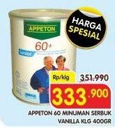 Promo Harga APPETON 60 Plus Vanilla 400 gr - Superindo