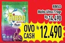 Promo Harga RINSO Molto Ultra Detergent Bubuk 770 gr - Hypermart