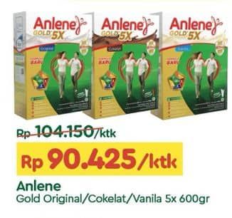 Promo Harga Anlene Gold Plus 5x Hi-Calcium Coklat, Original, Vanila 640 gr - TIP TOP