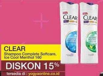 Promo Harga Clear Shampoo Complete Soft Care, Ice Cool Menthol 160 ml - Yogya