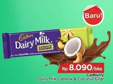 Promo Harga CADBURY Dairy Milk Milk Cashew Coconut 62 gr - TIP TOP