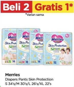 Promo Harga Merries Pants Skin Protection S34, M30, L26, XL22 22 pcs - TIP TOP