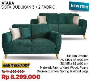 Promo Harga Atara Sofa Dudukan 3 + 2 Fabric  - COURTS