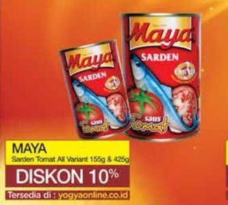 Promo Harga Maya Sardines Tomat / Tomato 155 gr - Yogya