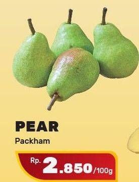 Promo Harga Pear Packham per 100 gr - Yogya