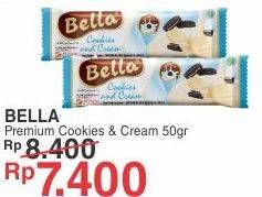 Promo Harga BELLA Premium Chocolate Cookies And Cream 50 gr - Yogya