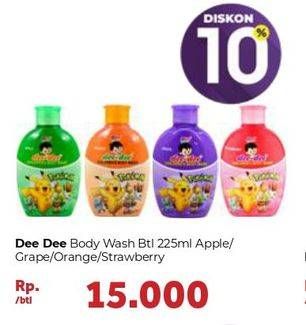 Promo Harga DEE DEE Body Wash Apple, Grape, Orange, Strawberry 225 ml - Carrefour