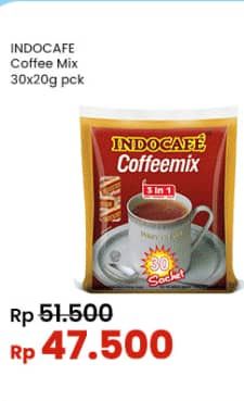 Promo Harga Indocafe Coffeemix 3in1 per 30 sachet 20 gr - Indomaret