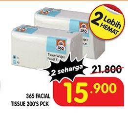 Promo Harga 365 Facial Tissue 200 sheet - Superindo