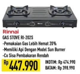 Promo Harga Rinnai RI-202S Kompor Gas  - Hypermart