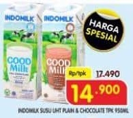 Promo Harga Indomilk Susu UHT Full Cream Plain, Cokelat 950 ml - Superindo