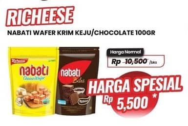 Promo Harga Nabati Wafer Richoco, Richeese 115 gr - Carrefour