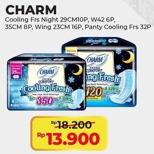 CHARM Cooling Fresh Night 29CM10P, W42 6p. 35CM 8p, Wing 23CM 16p, Panty Cooling Crs 32p