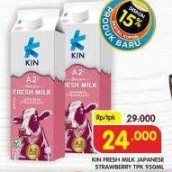 Promo Harga KIN Fresh Milk Strawberry 950 ml - Superindo