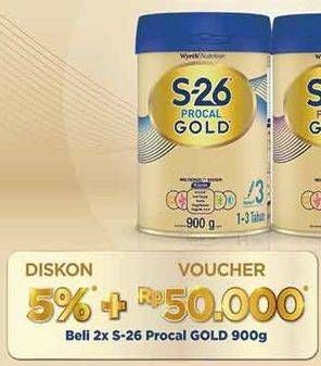 Promo Harga S26 Procal Gold Susu Pertumbuhan Vanilla 900 gr - Alfamidi