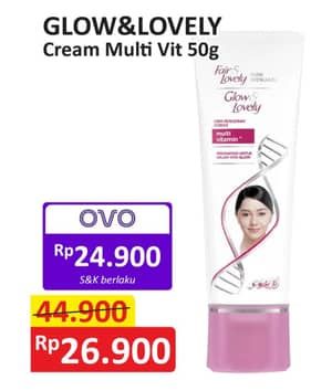 Promo Harga Glow & Lovely (fair & Lovely) Multivitamin Cream 50 gr - Alfamart